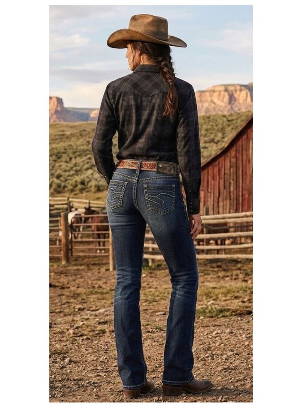 Silver Jeans - AIKO BABY BOOT Women's Blue Denim SAF457 - 28X28
